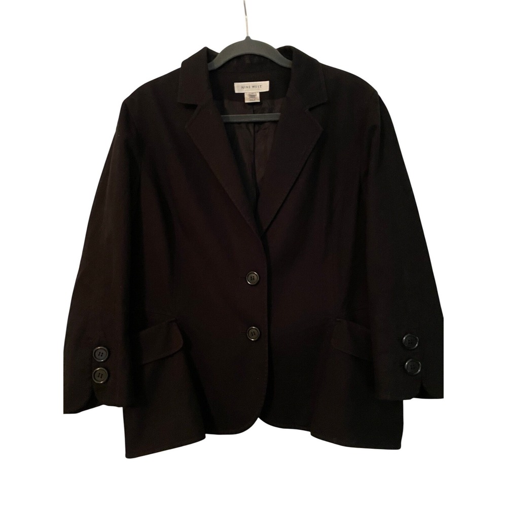 Nine West Blazer 14 Black Professional, Office, Business, Minimalist, Chic